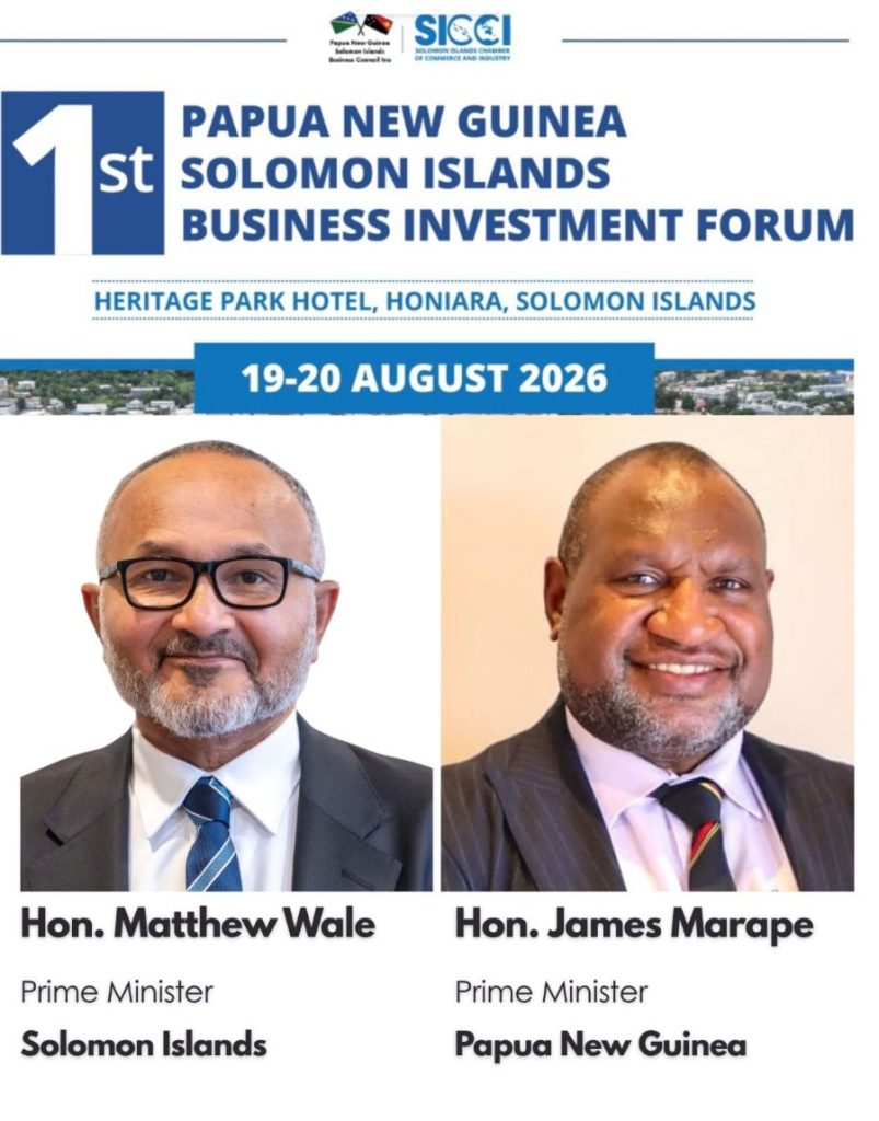 PM WALE AND PM MARAPE TO OPEN INAUGURAL PNG–SOLOMON ISLANDS INVESTMENT CONFERENCE